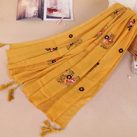 Maryam's Diamond Style Latest Gradual Colour Tassels Soft Cotton Hijab