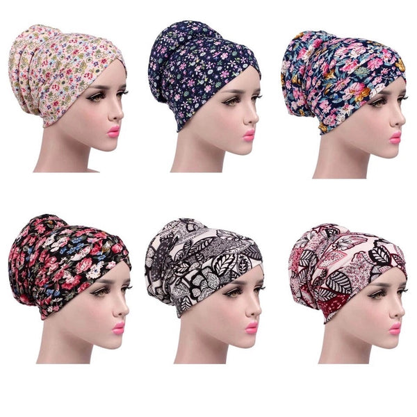 Maryam's Diamond Style Stretchy Turban Flower Print