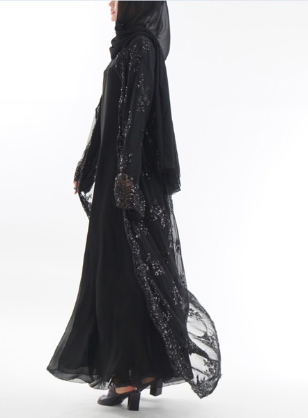 Maryam's Diamond Style Luxurious Floral Sequins Abaya