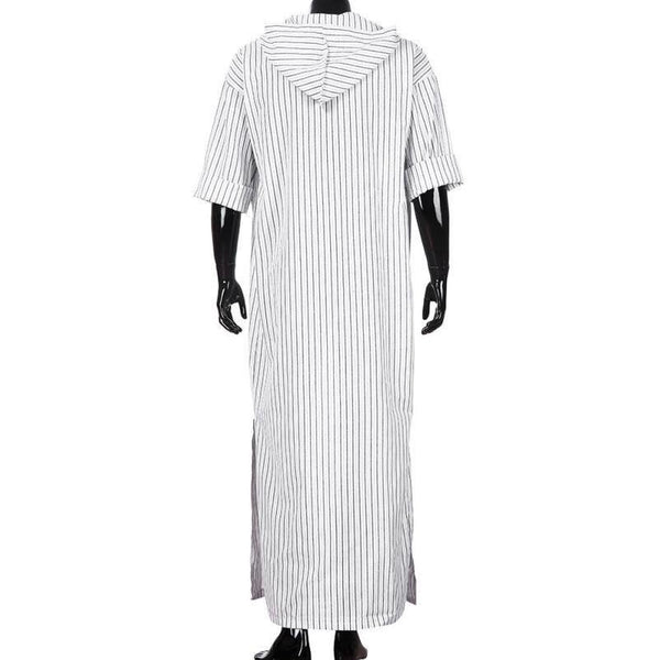 Maryam’s Diamond Style Men’s Hooded Ethnic Loose Striped Robe