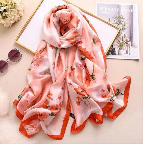 Maryam's Diamond Style Stunning Silk Satin Printed Shawl/Hijab