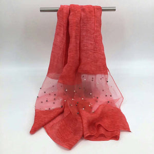 Maryam's Diamond Style Organza Pearl Soft Hijab/Shawl