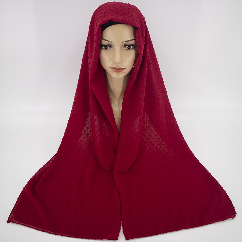 Maryam's Diamond Style Pom Pom Dismantle Chiffon Hijab