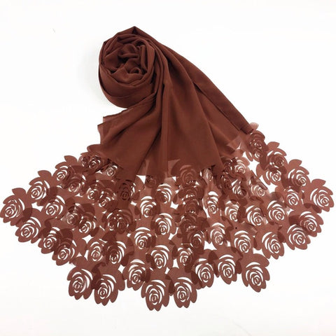 Maryam's Diamond Style Floral Pattern Chiffon Hijab/Scarf