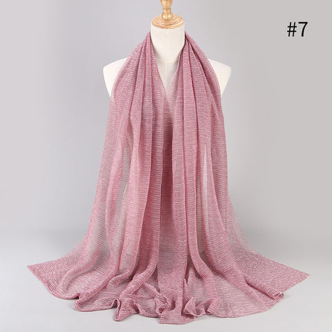 Maryam's Diamond Style Newest Shimmer Polyester Crinkle Hijab