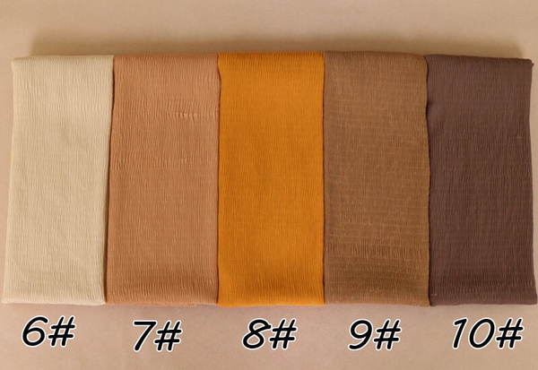 Maryam's Diamond Style Plain Crumple Wrinkle  Crinkle Chiffon Hijab