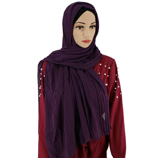 Maryam's Diamond Style Double Pleated Chiffon Hijab