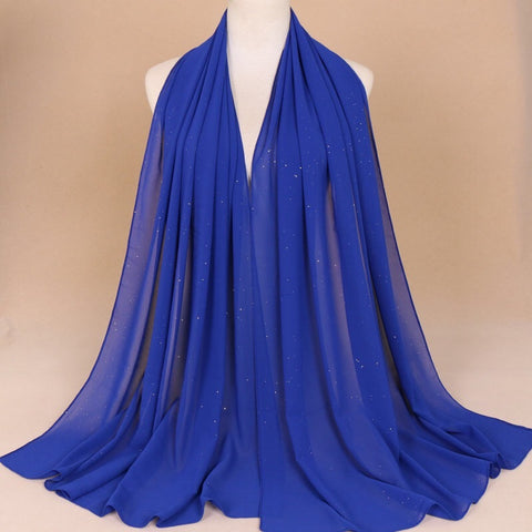 Maryam's Diamond Style Plain Chiffon Hijab with Silver Dot Hijab