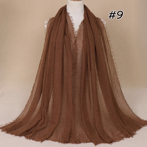 Maryam's Diamond Style Latest Premium Shimmer Cotton Crinkle Hijab