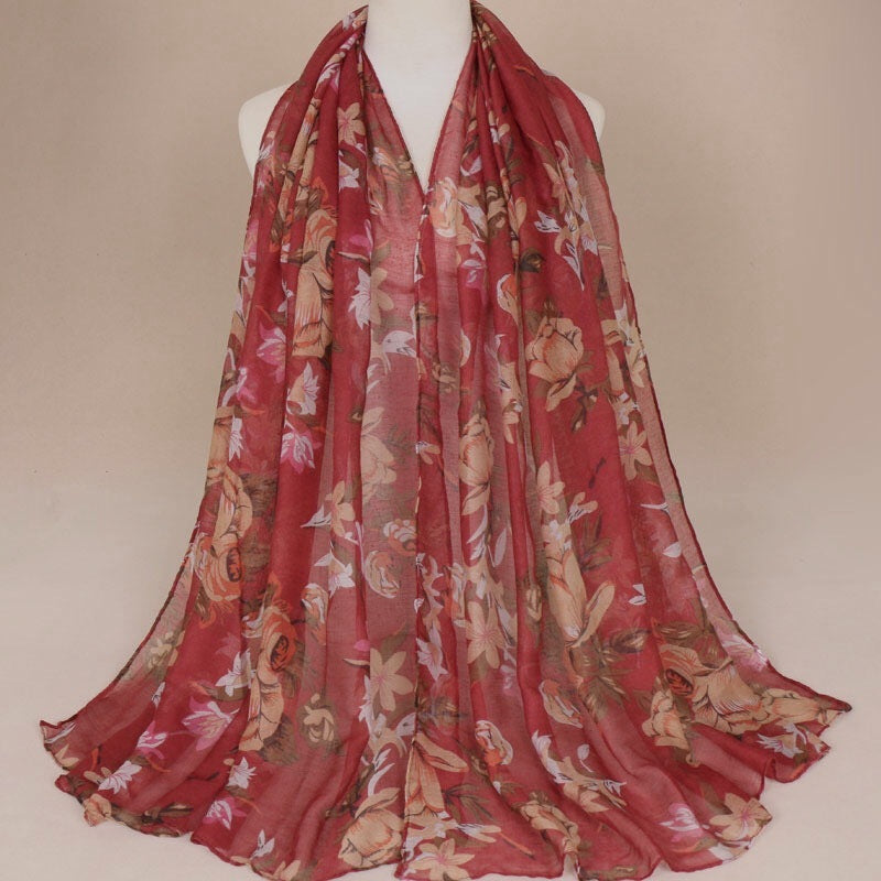 Maryam's Diamond Style Floral Print Viscose Soft Hijab/Shawl