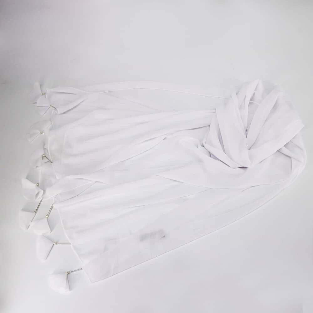 Maryam’s Diamond Style Signiture Plain Chiffon with Tassels Pearls Hijab
