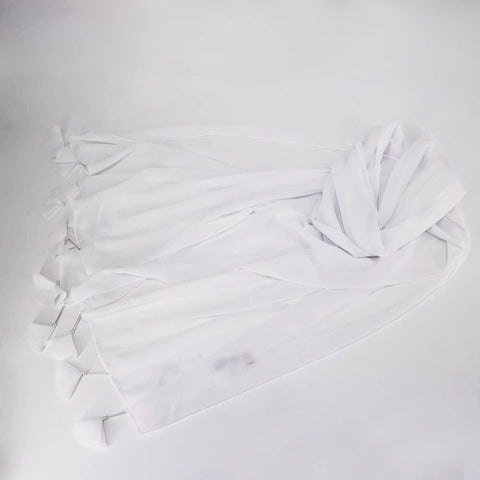 Maryam’s Diamond Style Signiture Plain Chiffon with Tassels Pearls Hijab