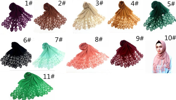 Maryam's Diamond Style Floral Pattern Chiffon Hijab/Scarf