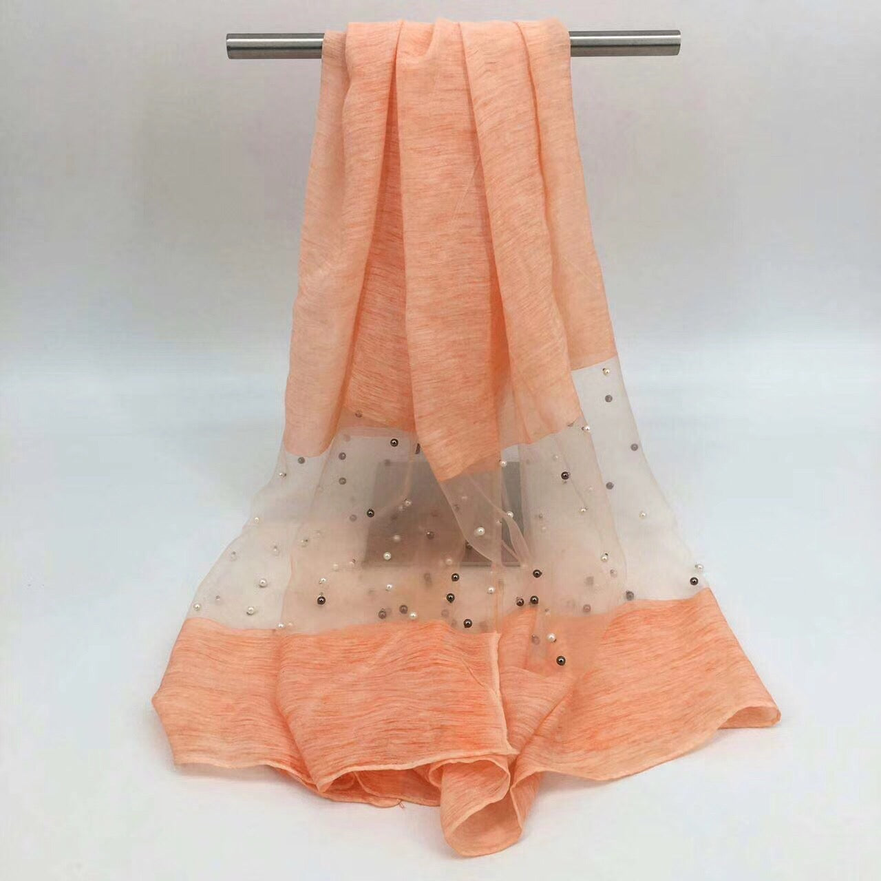 Maryam's Diamond Style Organza Pearl Soft Hijab/Shawl