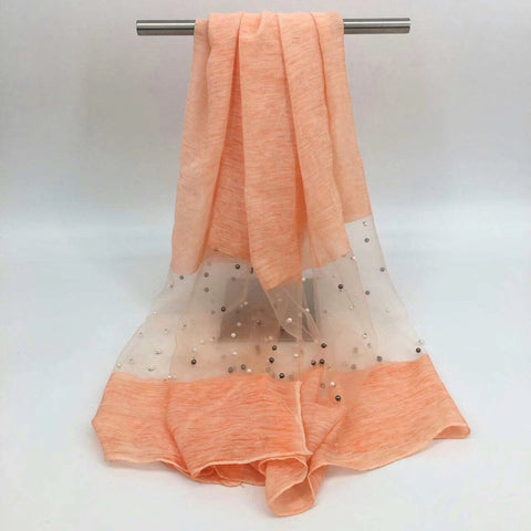Maryam's Diamond Style Organza Pearl Soft Hijab/Shawl