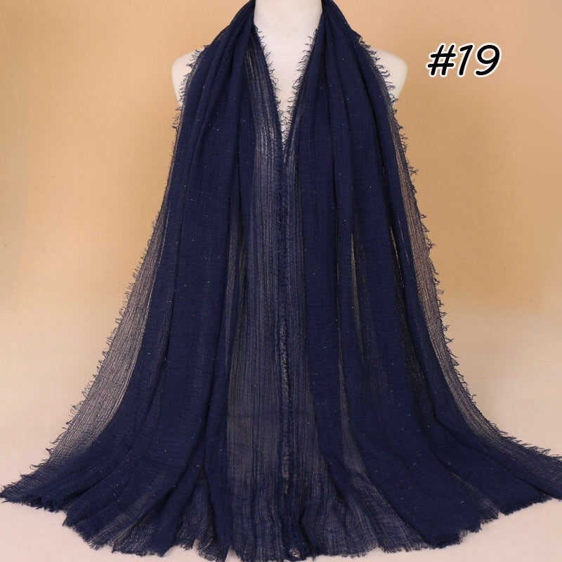 Maryam's Diamond Style Latest Premium Shimmer Cotton Crinkle Hijab