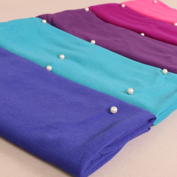 Maryam's Diamond Style Premium Jersey with Pearls Hijab/Shawl