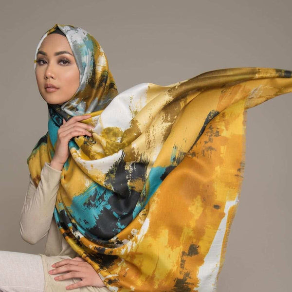 Maryam’s Diamond Style Large Pigment Printed Cotton  Hijab/Shawl