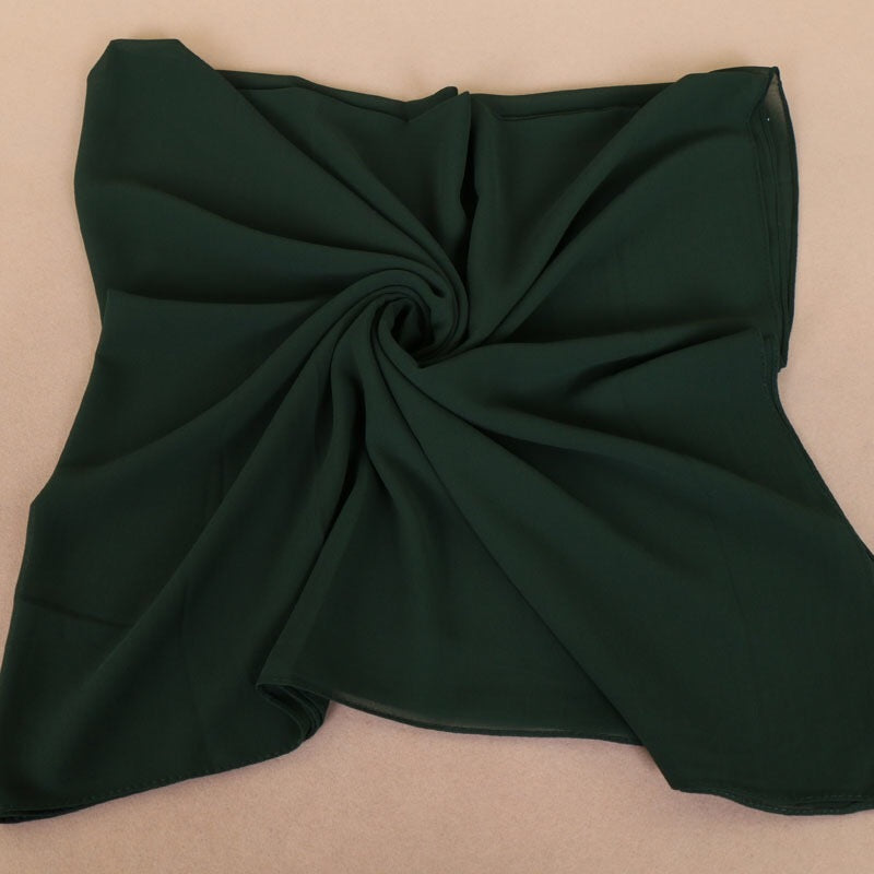 Maryam's Diamond Style Square Everyday Pure Solid Colour Chiffon Hijab