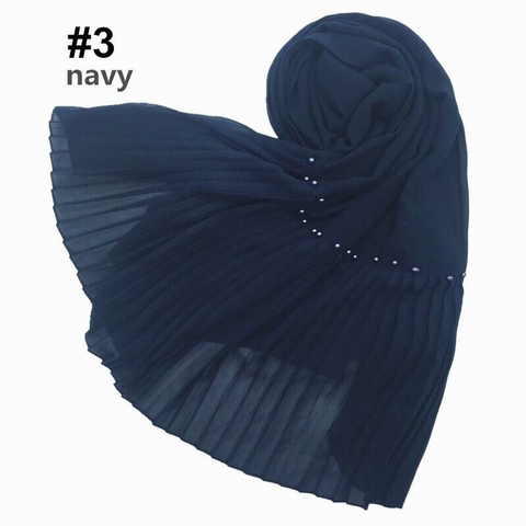 Maryam's Diamond Style Lurex Pleated Chiffon Crinkle with Beads Hijab