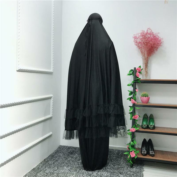 Maryam's Diamond Style Two Piece Jilbab Khimar with Skirt Set