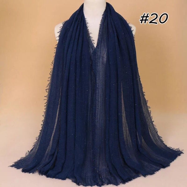 Maryam's Diamond Style Latest Premium Shimmer Cotton Crinkle Hijab