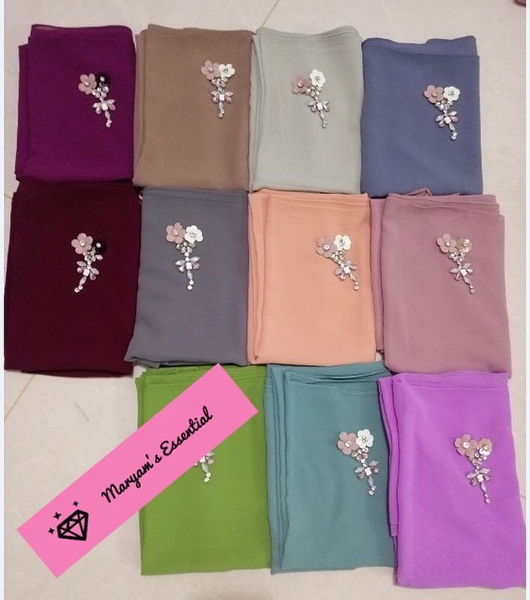 Maryam's Diamond Style Stunning Luxury Chiffon Hijab/Shawl