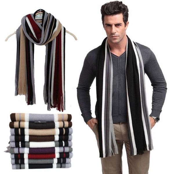 Maryam's Diamond Style Men Luxury Tassel Cashmere Scarf