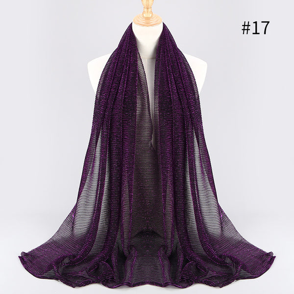 Maryam's Diamond Style Newest Shimmer Polyester Crinkle Hijab