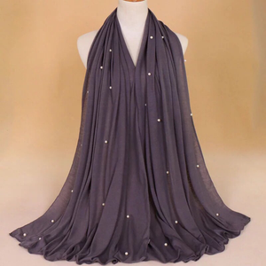 Maryam's Diamond Style Premium Jersey with Pearls Hijab/Shawl