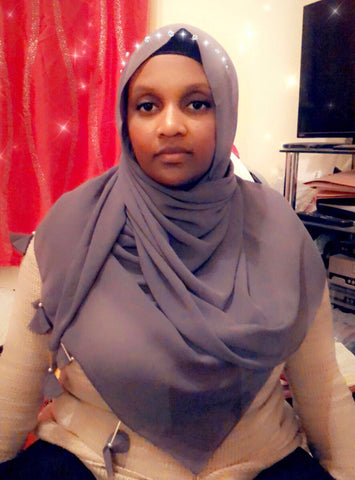Maryam’s Diamond Style Signature Plain Chiffon with Tassels Pearls Hijab