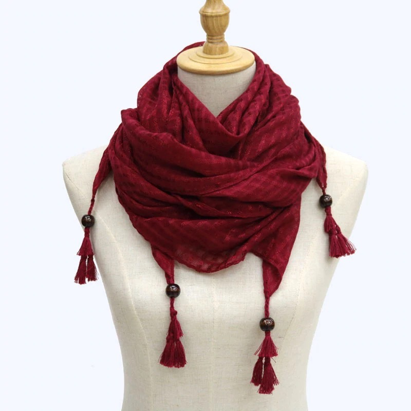 Maryam's Diamond Style Latest Polyester Beads Snood Hijab