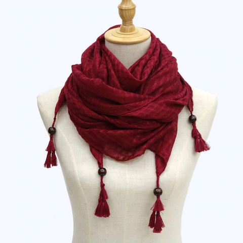 Maryam's Diamond Style Latest Polyester Beads Snood Hijab