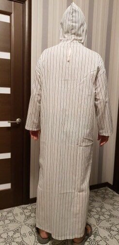 Maryam’s Diamond Style Men’s Hooded Ethnic Loose Striped Robe
