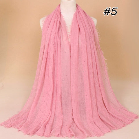 Maryam's Diamond Style Latest Premium Shimmer Cotton Crinkle Hijab