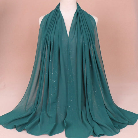 Maryam's Diamond Style Plain Chiffon Hijab with Silver Dot Hijab