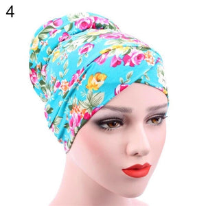 Maryam's Diamond Style Stretchy Turban Flower Print