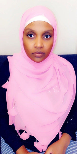 Maryam’s Diamond Style Signiture Plain Chiffon with Tassels Pearls Hijab