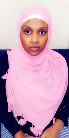 Maryam’s Diamond Style Signiture Plain Chiffon with Tassels Pearls Hijab