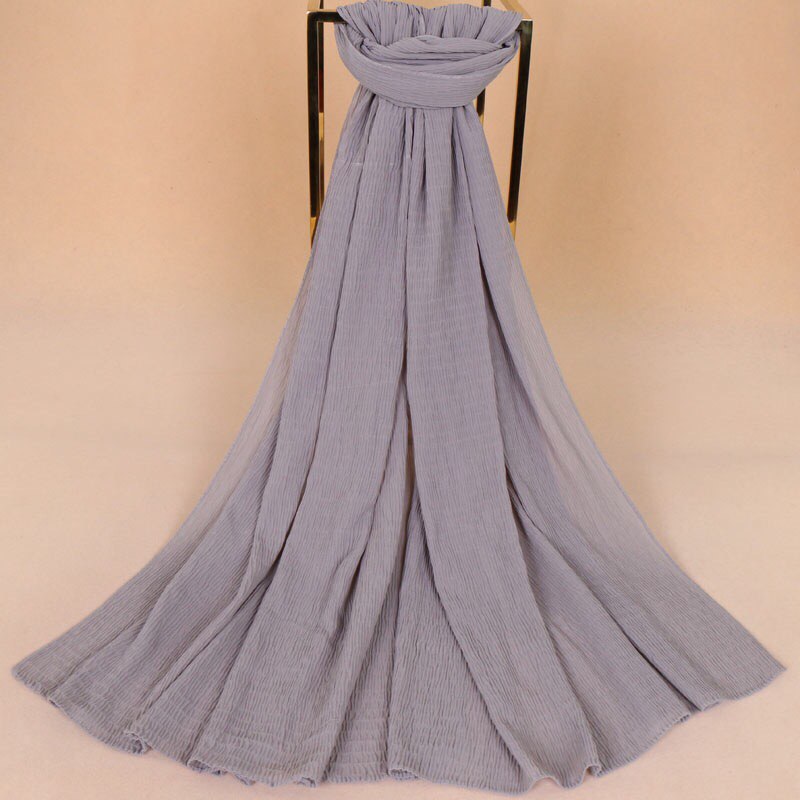 Maryam's Diamond Style Plain Crumple Wrinkle  Crinkle Chiffon Hijab