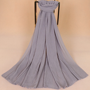 Maryam's Diamond Style Plain Crumple Wrinkle  Crinkle Chiffon Hijab