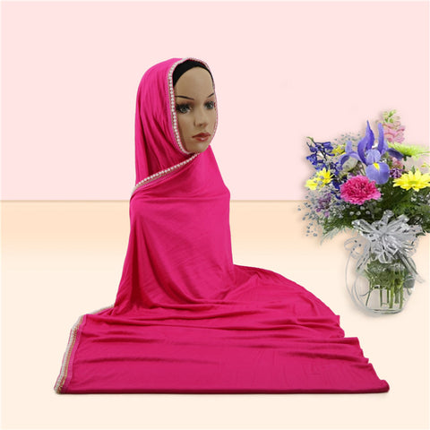 Maryam's Diamond Style Premium Pearls Chain Jersey Hijab/Shawl