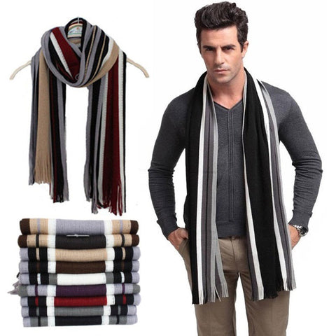 Maryam's Diamond Style Men Luxury Tassel Cashmere Scarf