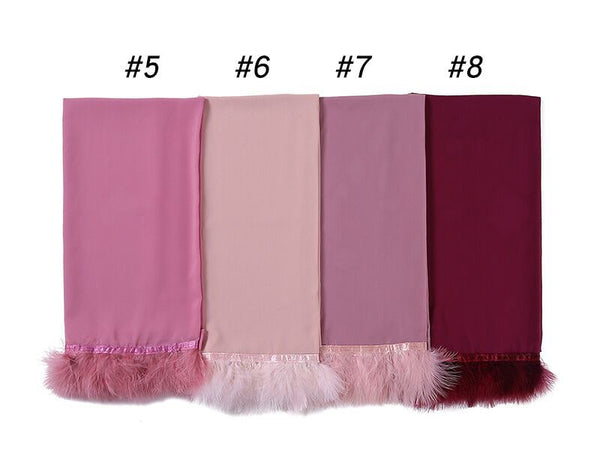 Maryam’s Diamond Style Furry Feather Edge Chiffon Hijab