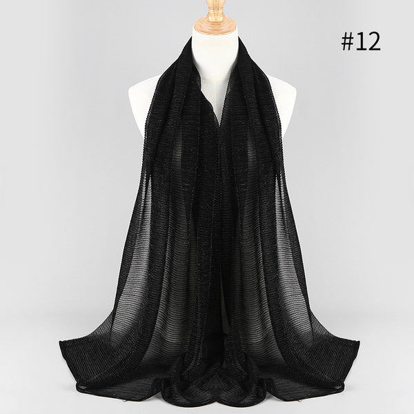 Maryam's Diamond Style Newest Shimmer Polyester Crinkle Hijab