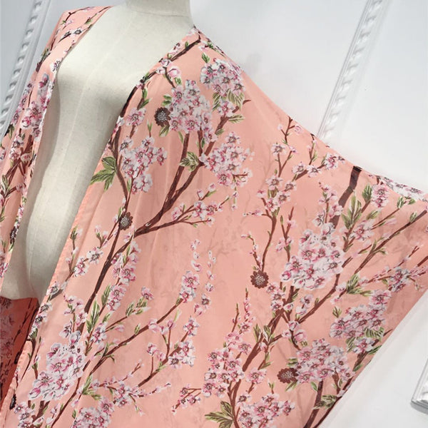 Maryam's Diamond Style Floral Print Blossom Asymmetrical Abaya