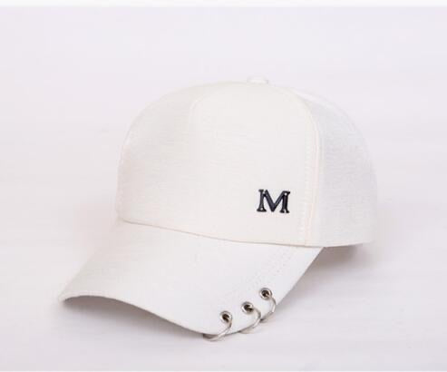 Maryam's Diamond Style Designer Metal M Ring Classic 6 Panel Ladies Baseball Cap