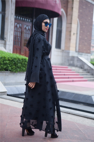 Maryam's Diamond Style Luxurious Tassel Abaya