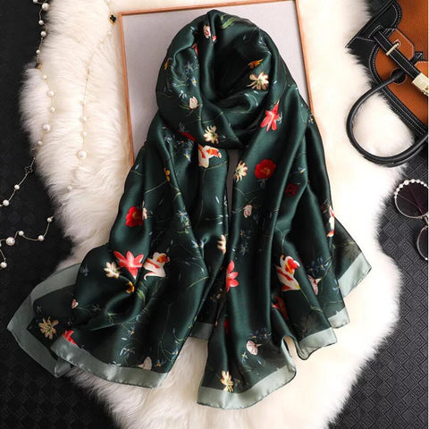 Maryam's Diamond Style Stunning Silk Satin Printed Shawl/Hijab