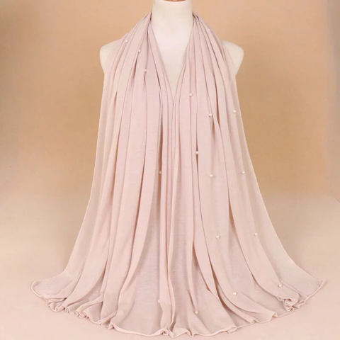 Maryam's Diamond Style Premium Jersey with Pearls Hijab/Shawl